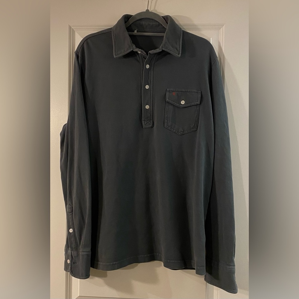 Criquet Long Sleeve Players Shirt - Gray / Blue Steel - Sz L - Gently Used